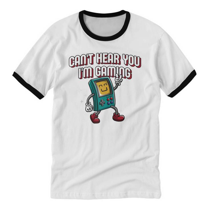 Cant Hear You Im Gaming Introvert Gamer Antisocial Raglan Baseball Tee Unisex Cotton Ringer T-Shirt