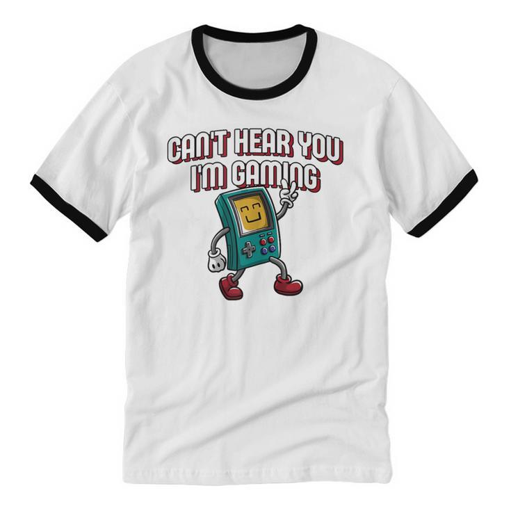 Cant Hear You Im Gaming Introvert Gamer Antisocial Unisex Cotton Ringer T-Shirt Cant Hear You Im Gaming Introvert Gamer Antisocial Unisex Cotton Ringer T-Shirt