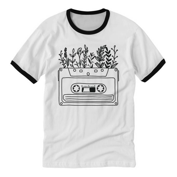 Cassette Tee 80s 90s Retro Party Costume Nostalgia Cassette Unisex Cotton Ringer T-Shirt