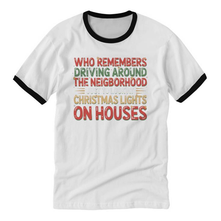 Christmas Lights Nostalgia – Holiday Memory Christmas Spirit Premium Tri-Blend Unisex Cotton Ringer T-Shirt