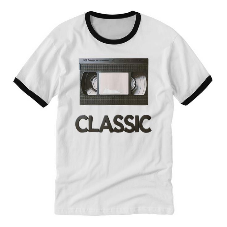Classic VHS Tape Nostalgia Retro Unisex Cotton Ringer T-Shirt Classic VHS Tape Nostalgia Retro Unisex Cotton Ringer T-Shirt