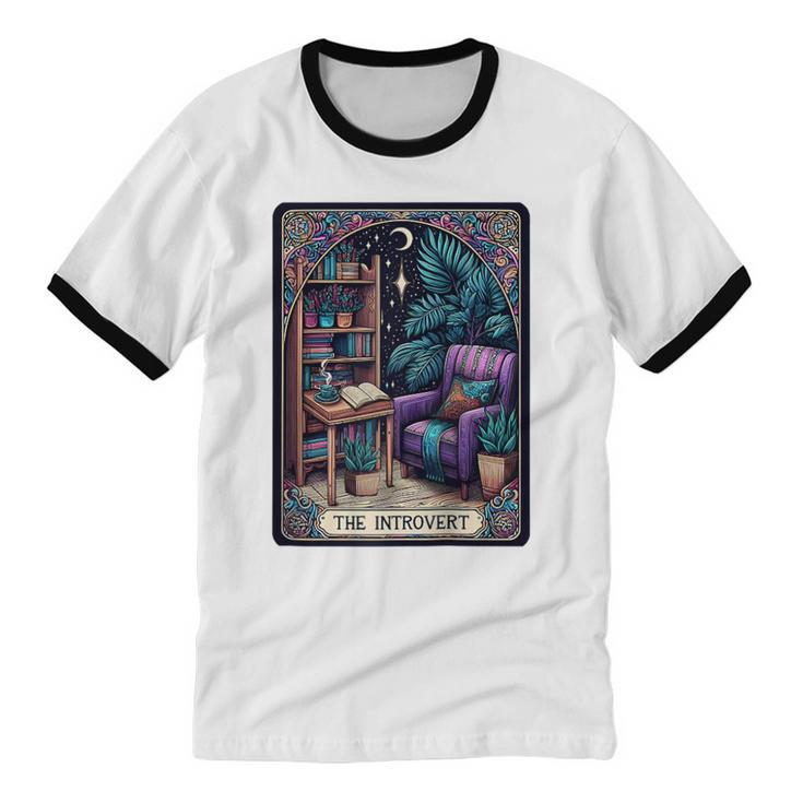 Color Graphic The Introvert Tarot Card Raglan Baseball Tee Unisex Cotton Ringer T-Shirt