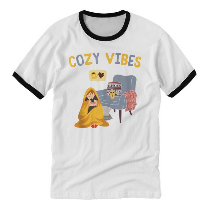Cozy Vibes Atmospheric Introvert Unisex Cotton Ringer T-Shirt