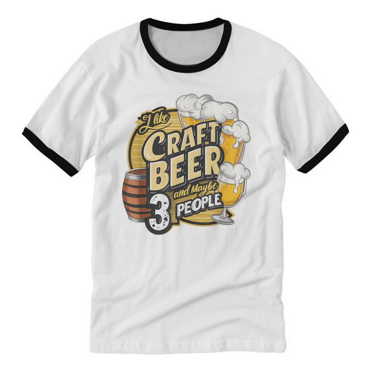 Craft Beer Lover Introverted & Hoppy Unisex Cotton Ringer T-Shirt Craft Beer Lover Introverted & Hoppy Unisex Cotton Ringer T-Shirt