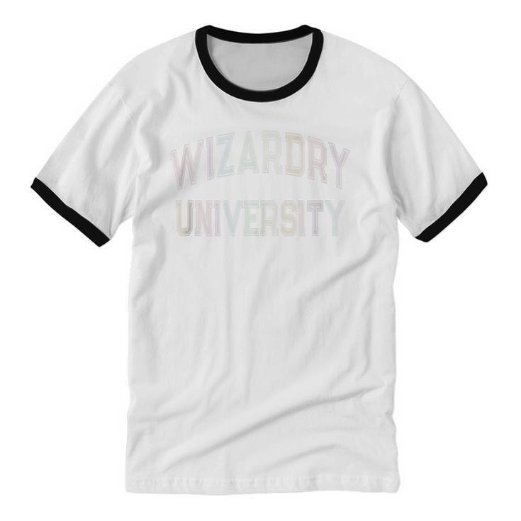 Crazy Antisocial WIZARDRY UNIVERSITY Introvert Don't Call Me Unisex Cotton Ringer T-Shirt