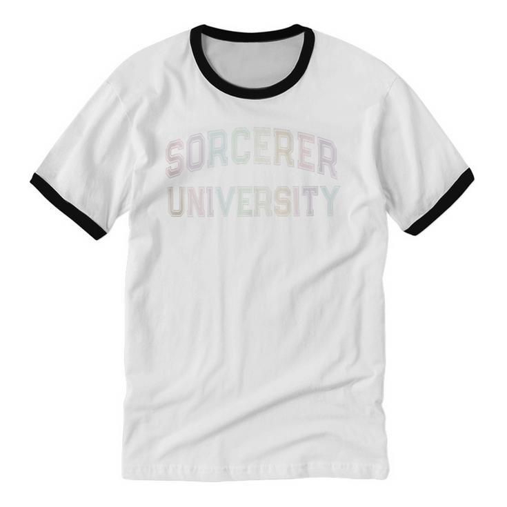 Crazy Sarcastic SORCERER UNIVERSITY Introvert Anti Social Unisex Cotton Ringer T-Shirt