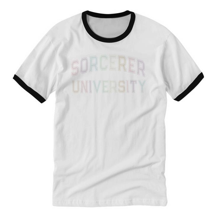 Crazy Sarcastic SORCERER UNIVERSITY Introvert Anti Social Unisex Cotton Ringer T-Shirt