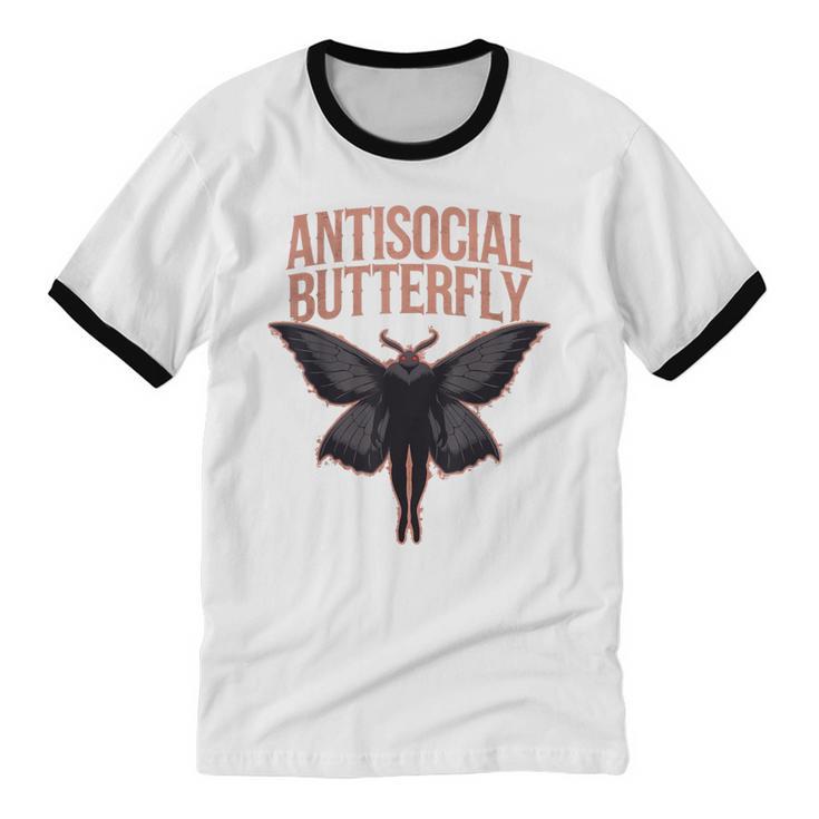 Cryptid Cryptozoology Mothman Introvert -Adults Butterfly Small Crew Neck Classic Fit Short Sleeve Polyester 100 Printed Blended Fabric Unisex Cotton Ringer T-Shirt Cryptid Cryptozoology Mothman Introvert -Adults Butterfly Small Crew Neck Classic Fit Short Sleeve Polyester 100 Printed Blended Fabric Unisex Cotton Ringer T-Shirt
