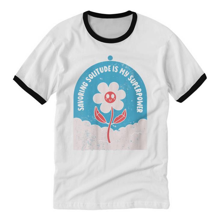 Cute Introvert Shy Teen Anti-Social Inner Strength Unisex Cotton Ringer T-Shirt