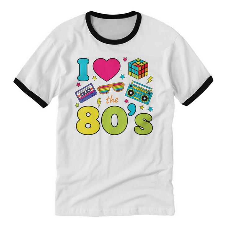 Dad I Love The 80's Retro 80s Nostalgia For Dad Unisex Cotton Ringer T-Shirt Dad I Love The 80's Retro 80s Nostalgia For Dad Unisex Cotton Ringer T-Shirt