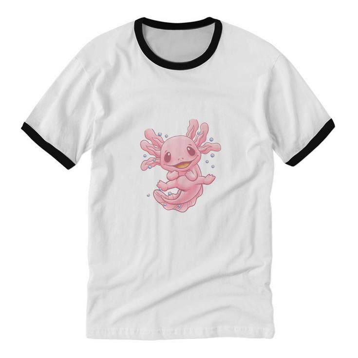 Most Days I Just Wanna Be An Axolotl Salamander Introvert Unisex Cotton Ringer T-Shirt