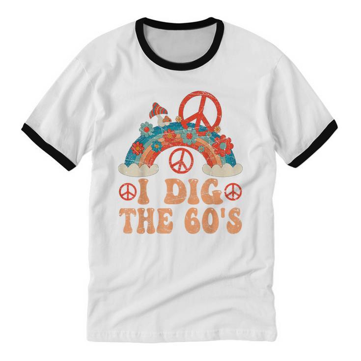 I Dig The 60s Aesthetic Nostalgia 1960's Retro 60s Party Unisex Cotton Ringer T-Shirt