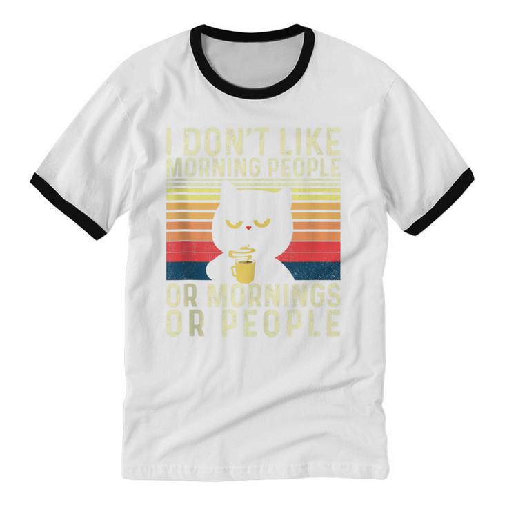 I Don't Like Morning People Introvert Introverted Antisocial Unisex Cotton Ringer T-Shirt