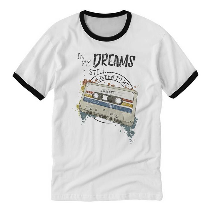 Dreams Of Music Mixtapes Retro Cassette Lifestyle Nostalgia Premium Tri-Blend Unisex Cotton Ringer T-Shirt