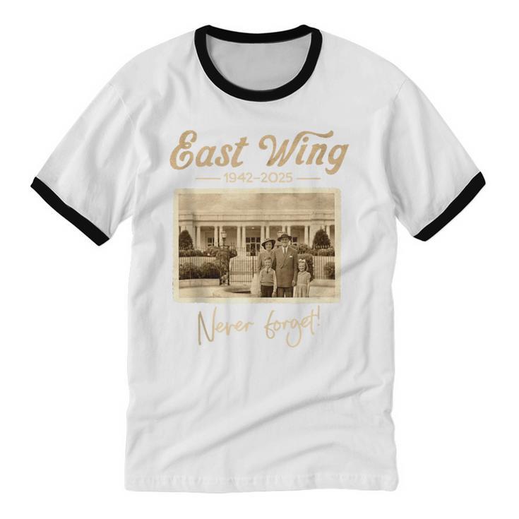 East Wing Never Forget American Vintage Nostalgia Unisex Cotton Ringer T-Shirt
