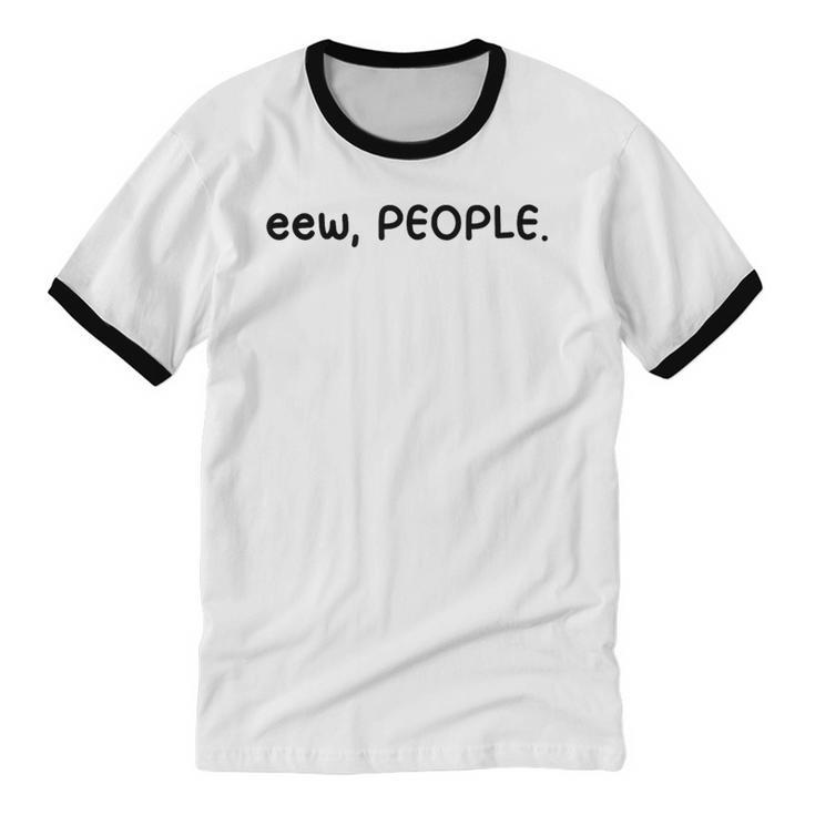 Eew People Introvert Anti-Social Unisex Cotton Ringer T-Shirt