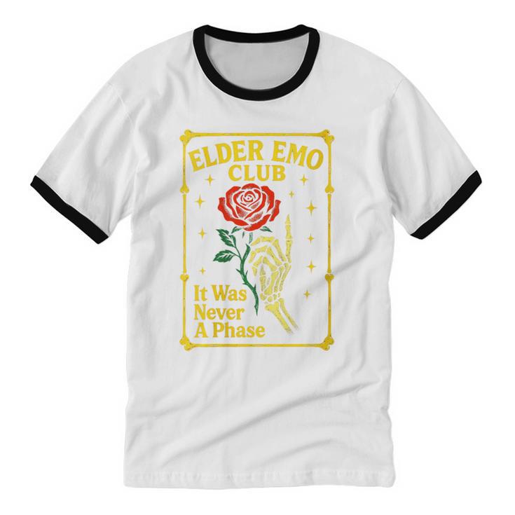 Elder Emo Club Emo Gothic Music Nostalgia Unisex Cotton Ringer T-Shirt Elder Emo Club Emo Gothic Music Nostalgia Unisex Cotton Ringer T-Shirt
