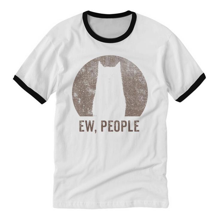 Ew People Introvert Cat Meow Cat Lover Men Women Kids Unisex Cotton Ringer T-Shirt Ew People Introvert Cat Meow Cat Lover Men Women Kids Unisex Cotton Ringer T-Shirt