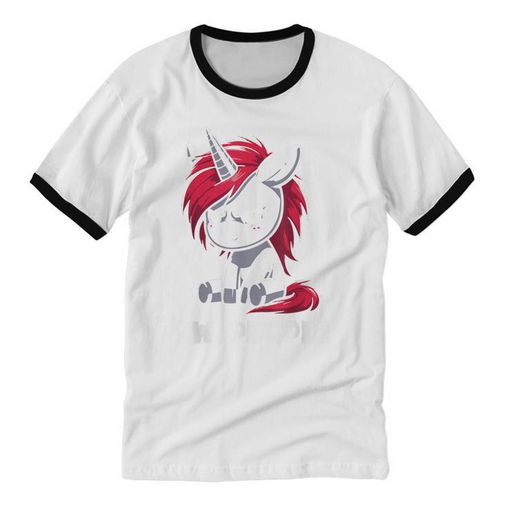 Ew People Unicorn Sarcastic Humor Introvert Unisex Cotton Ringer T-Shirt
