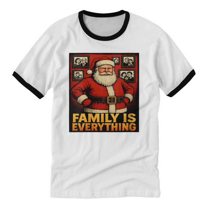 Family Christmas Retro Santa Holiday Nostalgia Vibes Unisex Cotton Ringer T-Shirt
