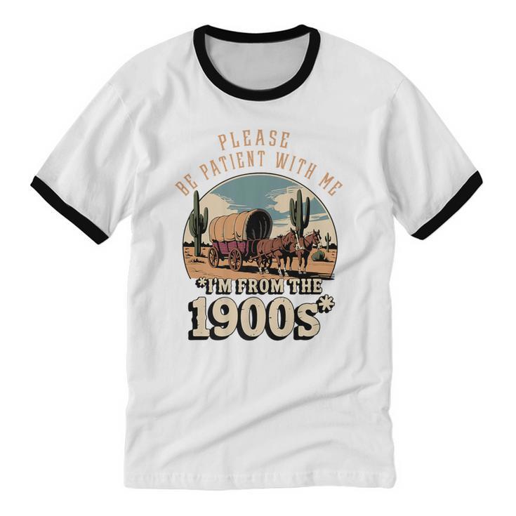 Father’s Day Please Be Patient With Me I'm From The 1900s Premium Unisex Cotton Ringer T-Shirt