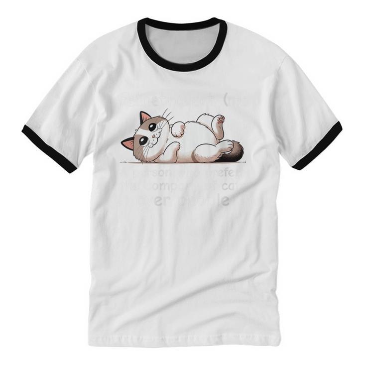 Felinetrovert Definition Cat Lover Introvert Humor Cats Unisex Cotton Ringer T-Shirt Felinetrovert Definition Cat Lover Introvert Humor Cats Unisex Cotton Ringer T-Shirt
