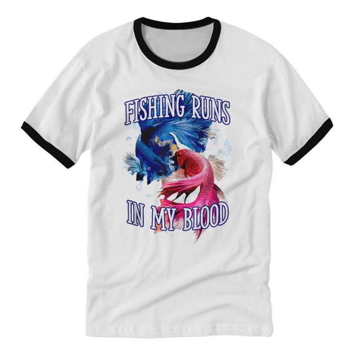 Fishing Runs In My Blood Introvert Hobby Antisocial Unisex Cotton Ringer T-Shirt Fishing Runs In My Blood Introvert Hobby Antisocial Unisex Cotton Ringer T-Shirt