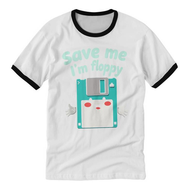 Floppy Disk Retro Tech Nostalgia Old School Computing Humor Unisex Cotton Ringer T-Shirt Floppy Disk Retro Tech Nostalgia Old School Computing Humor Unisex Cotton Ringer T-Shirt