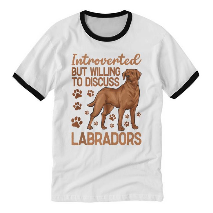 Fox Red Labrador Retriever Introvert Foxred Lab Unisex Cotton Ringer T-Shirt Fox Red Labrador Retriever Introvert Foxred Lab Unisex Cotton Ringer T-Shirt