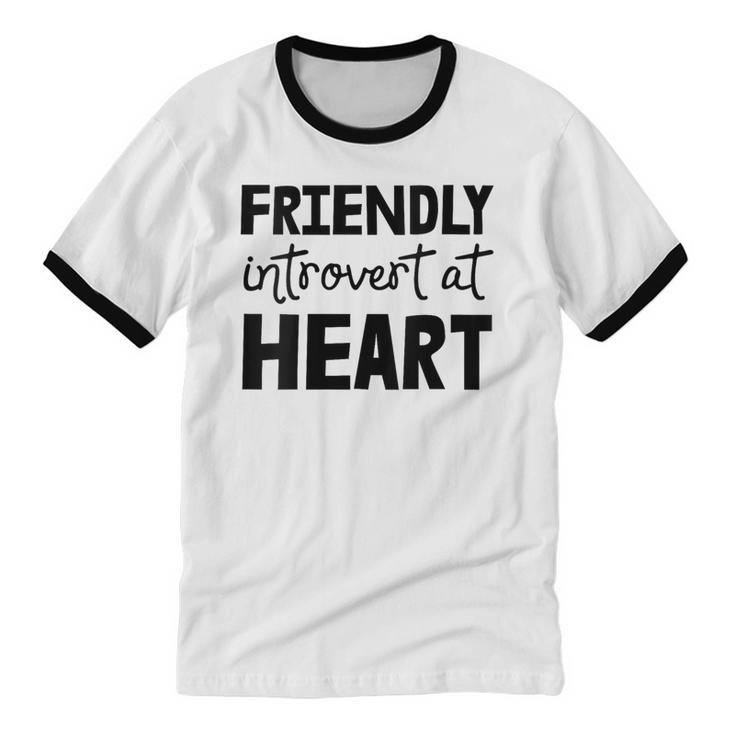 Friendly Introvert At Heart Unisex Cotton Ringer T-Shirt