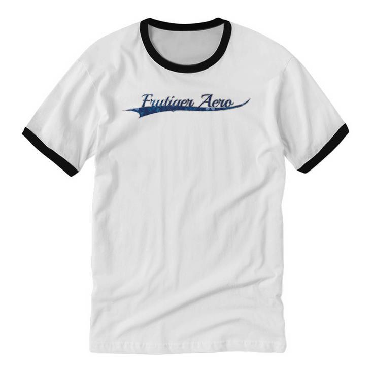 Frutiger Aero Aesthetic Digital Art Vintage Varsity Unisex Cotton Ringer T-Shirt