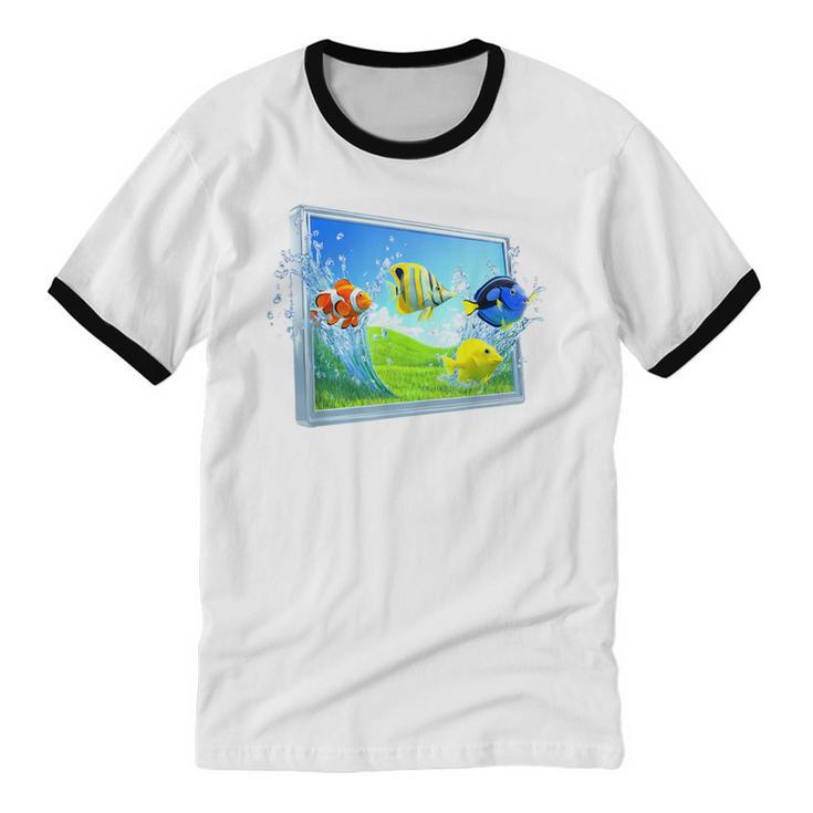 Frutiger Aero Fish Unisex Cotton Ringer T-Shirt Frutiger Aero Fish Unisex Cotton Ringer T-Shirt