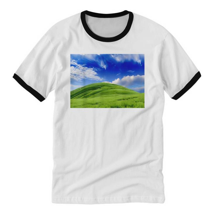 Frutiger Aero Meadow Aesthetic Y2k 2000s Ironic Nostalgic Unisex Cotton Ringer T-Shirt