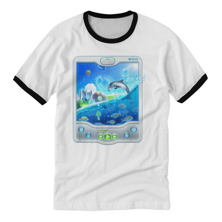 Frutiger Aero Skeuomorphism User Interface Nostalgia Unisex Cotton Ringer T-Shirt