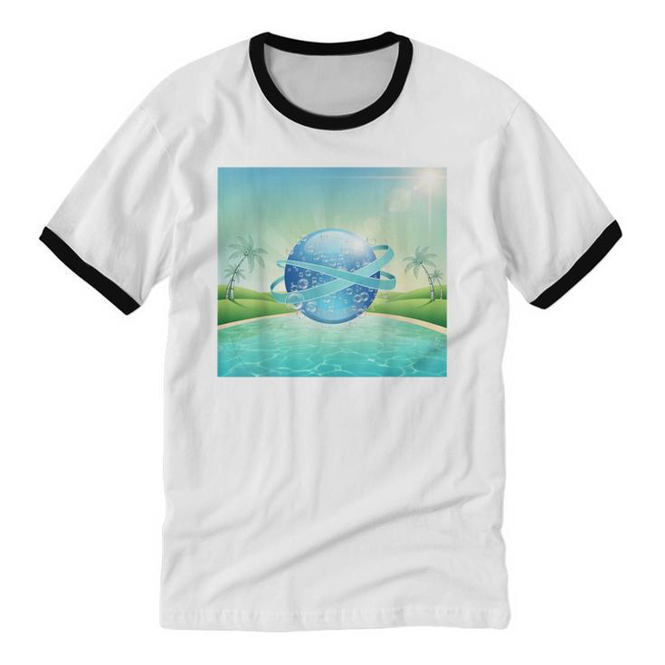 Frutiger Aero Y2k Aesthetic Palm Trees Cyber Beach World Unisex Cotton Ringer T-Shirt Frutiger Aero Y2k Aesthetic Palm Trees Cyber Beach World Unisex Cotton Ringer T-Shirt
