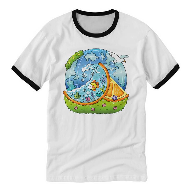 Frutiger Aero Y2K Fashion Trends Statement Piece Tech Orange Premium Unisex Cotton Ringer T-Shirt