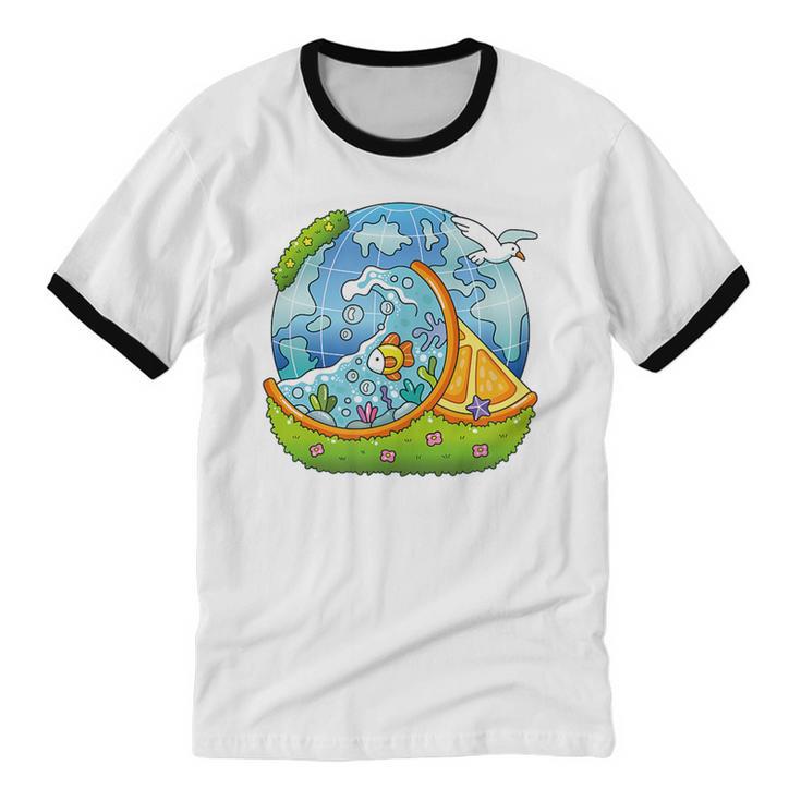 Frutiger Aero Y2K Fashion Trends Statement Piece Tech Orange Unisex Cotton Ringer T-Shirt