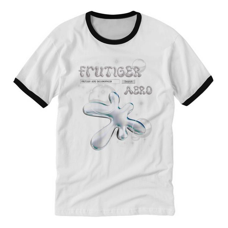 Frutiger Aero Y2K Fashion Trends Statement Piece Tech Orb Unisex Cotton Ringer T-Shirt Frutiger Aero Y2K Fashion Trends Statement Piece Tech Orb Unisex Cotton Ringer T-Shirt