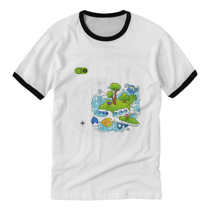 Frutiger Aero Y2K Fashion Trends Statement Piece Tech Orbite Unisex Cotton Ringer T-Shirt