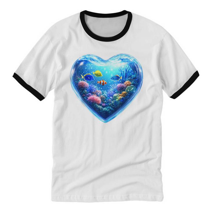 Frutiger Aero Y2K Heart Unisex Cotton Ringer T-Shirt Frutiger Aero Y2K Heart Unisex Cotton Ringer T-Shirt