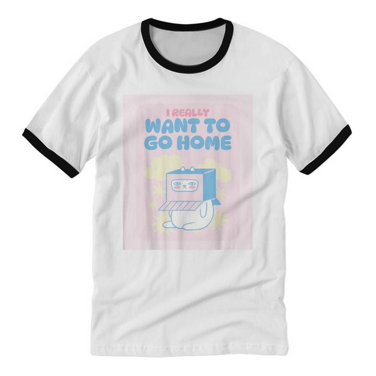 Fun Cute Introvert Cat Character Quote Men Women Unisex Cotton Ringer T-Shirt Fun Cute Introvert Cat Character Quote Men Women Unisex Cotton Ringer T-Shirt