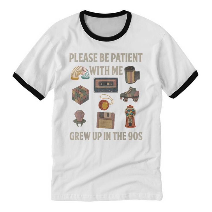 Grew Up In The 90s Retro Nostalgia Unisex Cotton Ringer T-Shirt Grew Up In The 90s Retro Nostalgia Unisex Cotton Ringer T-Shirt