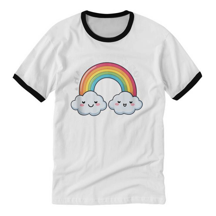 I Hate Everybody Rainbow Sarcastic Grumpy Introvert Unisex Cotton Ringer T-Shirt