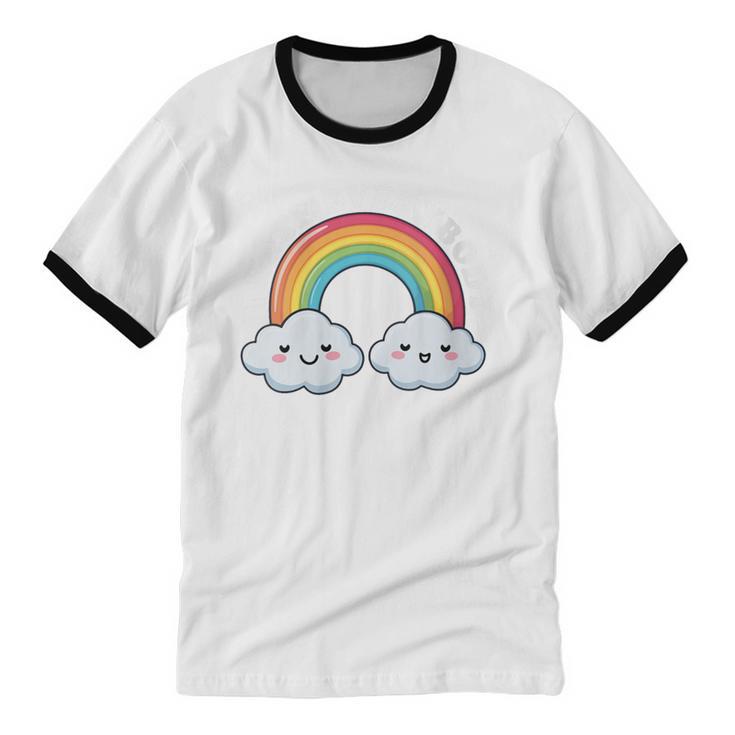 I Hate Everybody Rainbow Sarcastic Grumpy Introvert Unisex Cotton Ringer T-Shirt