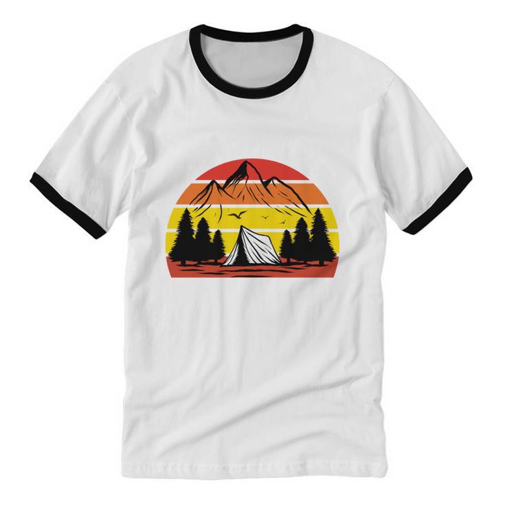 I Hate People That's Why I Camp Camper Meme Introvert Unisex Cotton Ringer T-Shirt