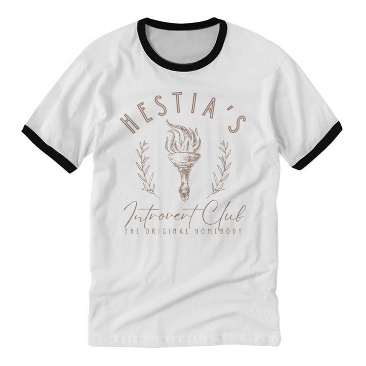 Hestia Introvert Club Greek Mythology Unisex Cotton Ringer T-Shirt Hestia Introvert Club Greek Mythology Unisex Cotton Ringer T-Shirt