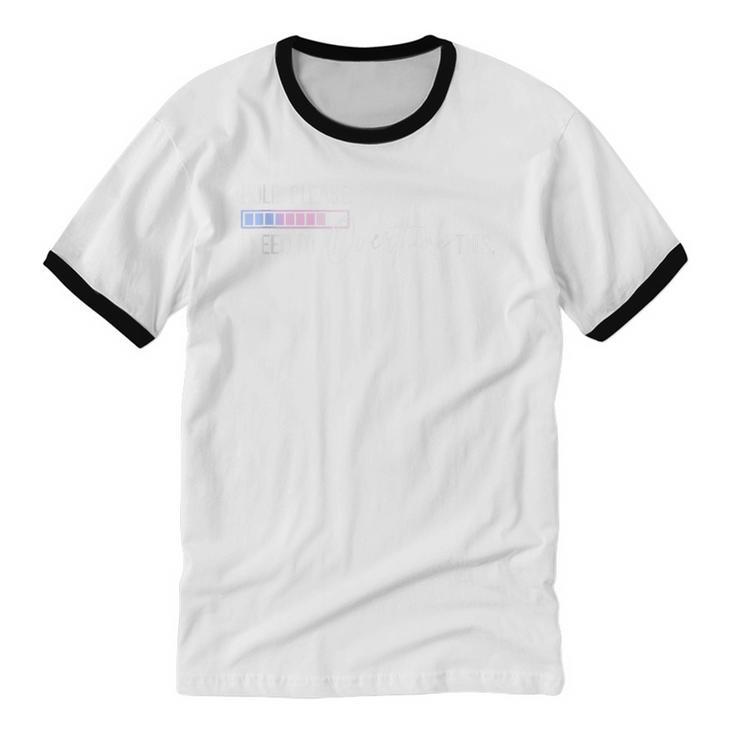 Hold On Let Me Overthink This Loading Anxiety Introvert Fun Unisex Cotton Ringer T-Shirt