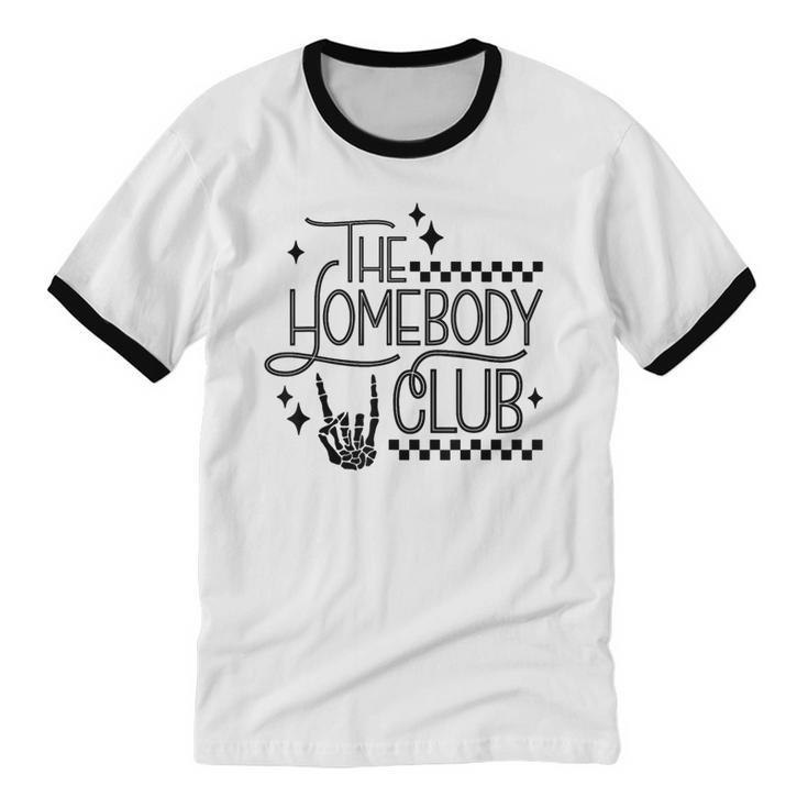 The Homebody Club Retro Introvert Antisocial Unisex Cotton Ringer T-Shirt