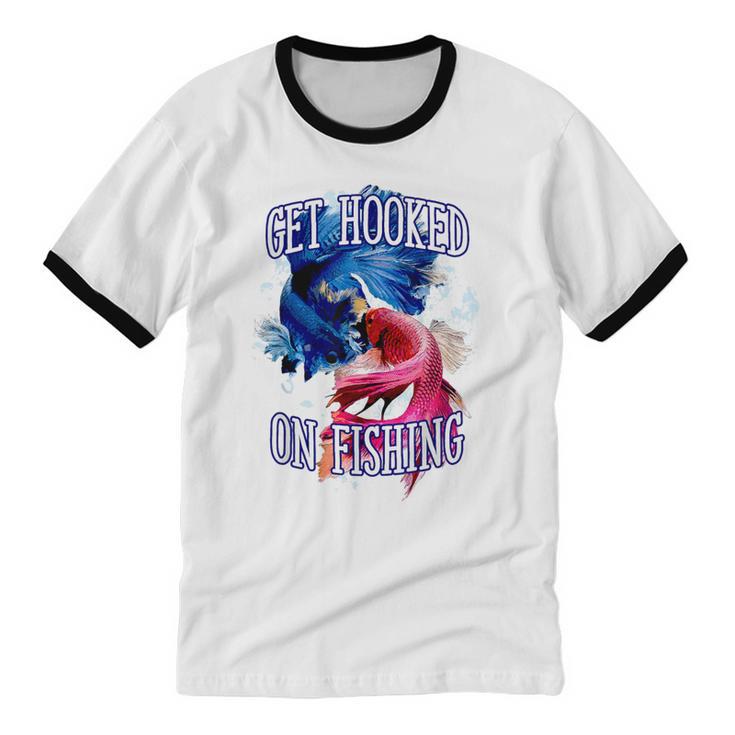 Hooked On Fishing Introvert Sayings Antisocial Quotes Unisex Cotton Ringer T-Shirt Hooked On Fishing Introvert Sayings Antisocial Quotes Unisex Cotton Ringer T-Shirt