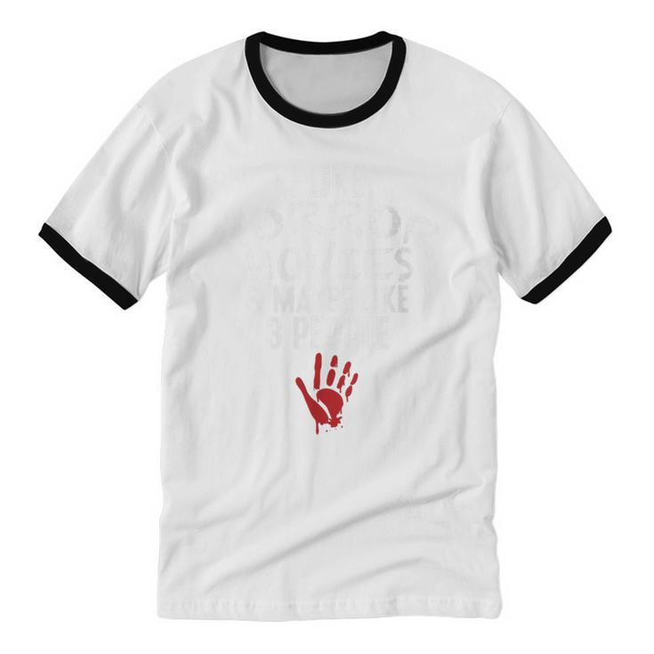 I Like Horror Movies And Maybe 3 People Introvert Unisex Cotton Ringer T-Shirt